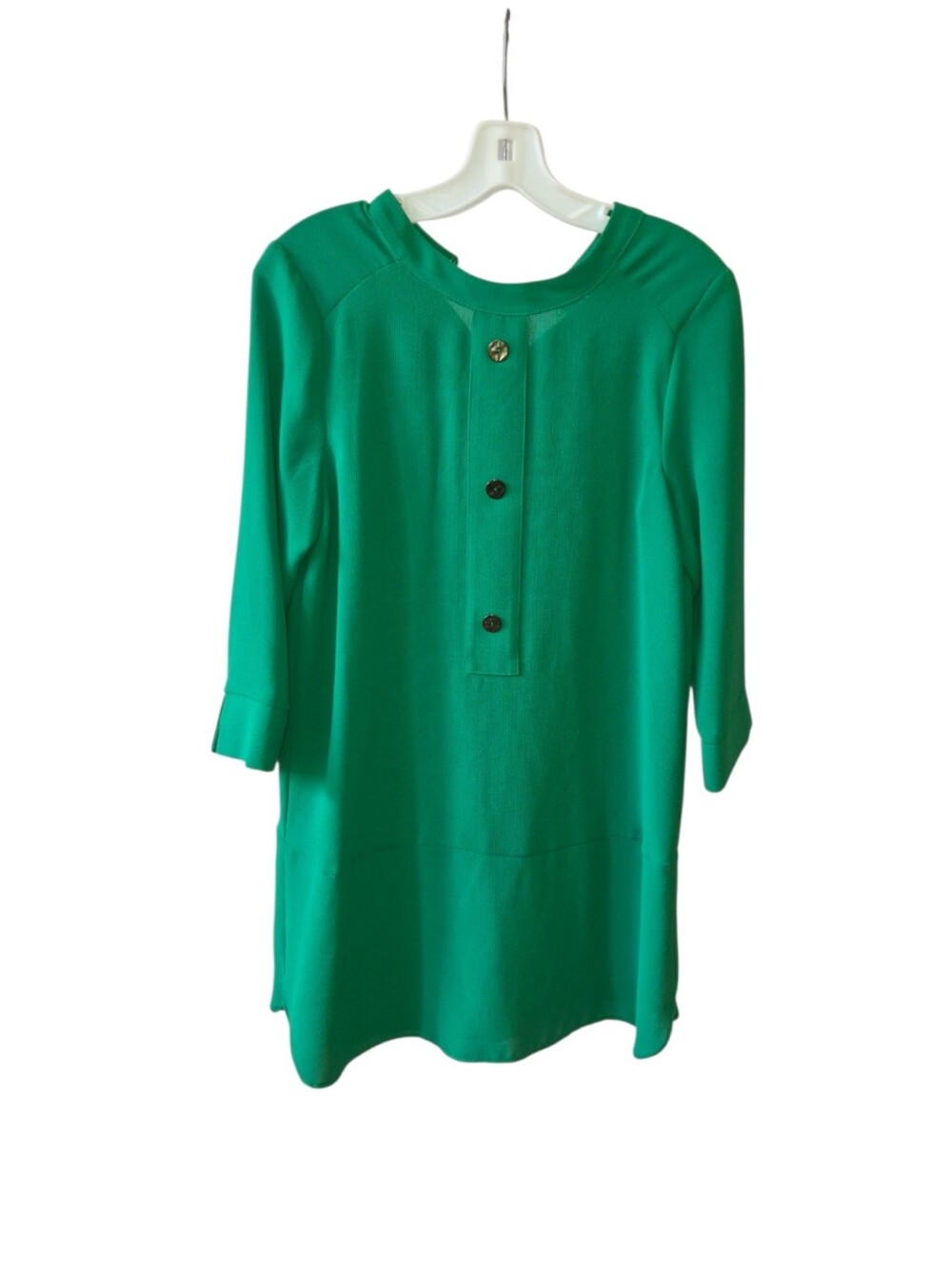 Zara Green Shift Dress 3/4 Sleeve Button Detail Mini Tunic Dress XS - Picture 1 of 7